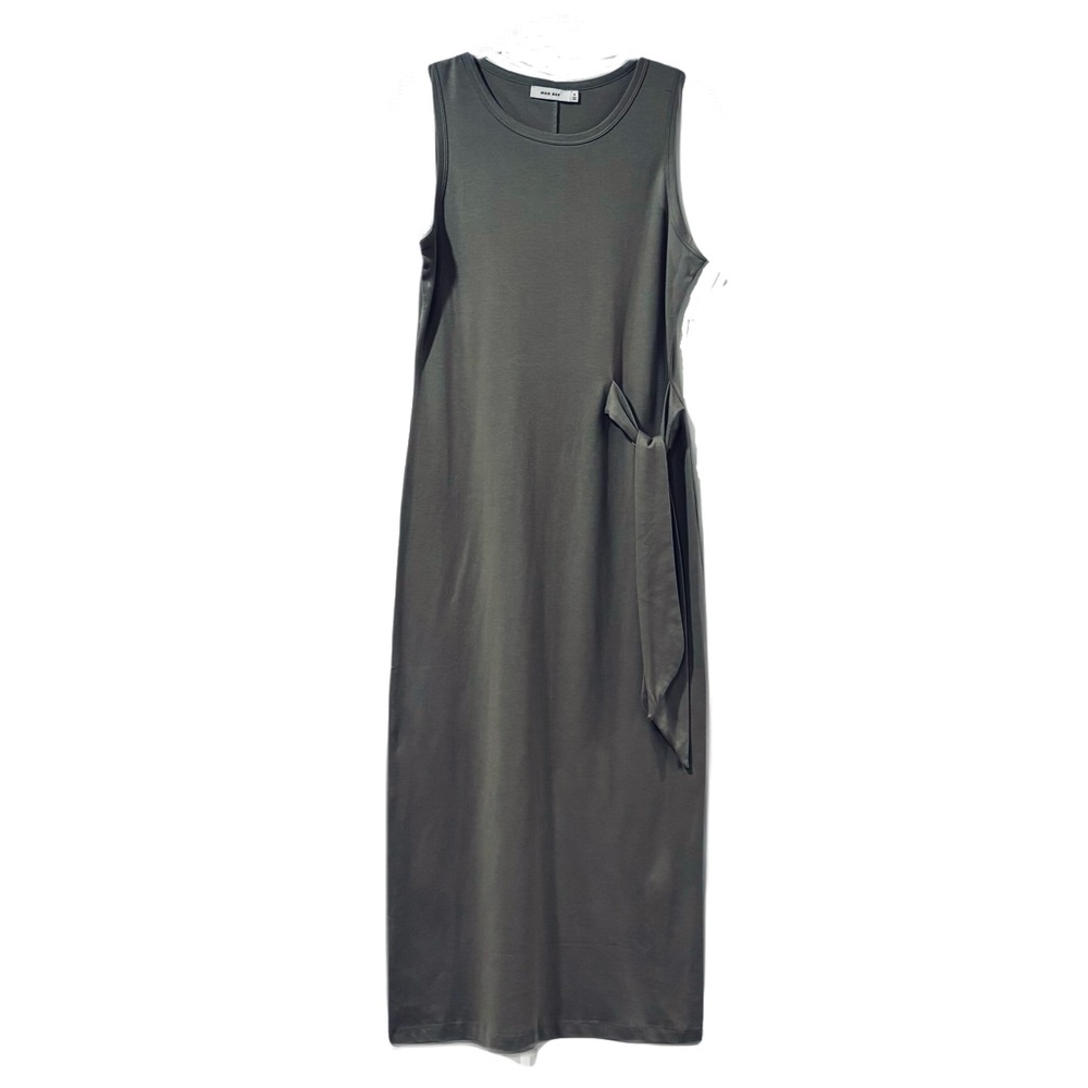 Mod Ref Khaki Green Long T-Shirt Dress with waist tie Size Small